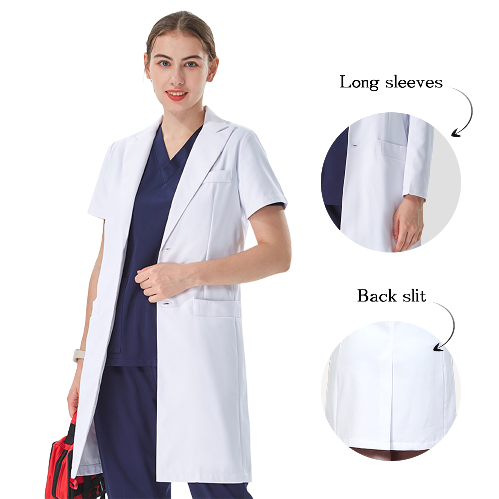 Medical Lab Uniform - Thoughtful Lapel Collar White Lab Coat