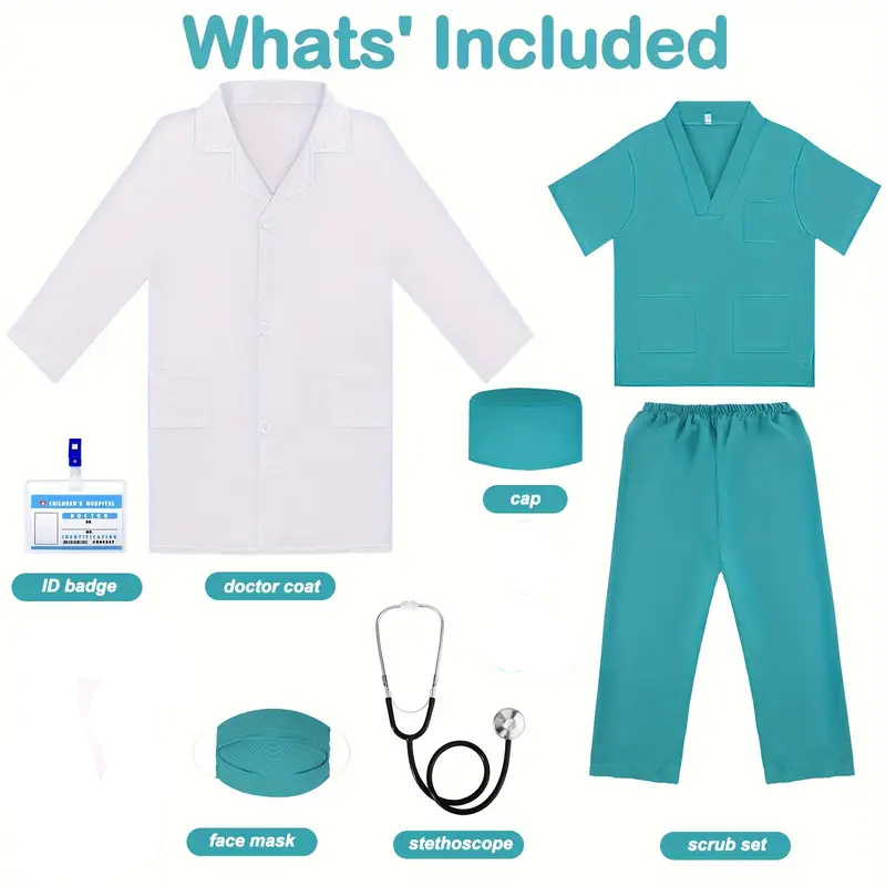 7PCS Kids Doctor Nurse Cosplay - Medical Lab Uniform review and price