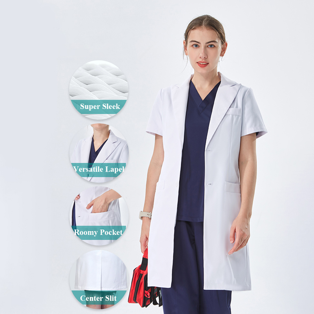 Thoughtful Lapel Collar White  - Medical Lab Uniform review and price